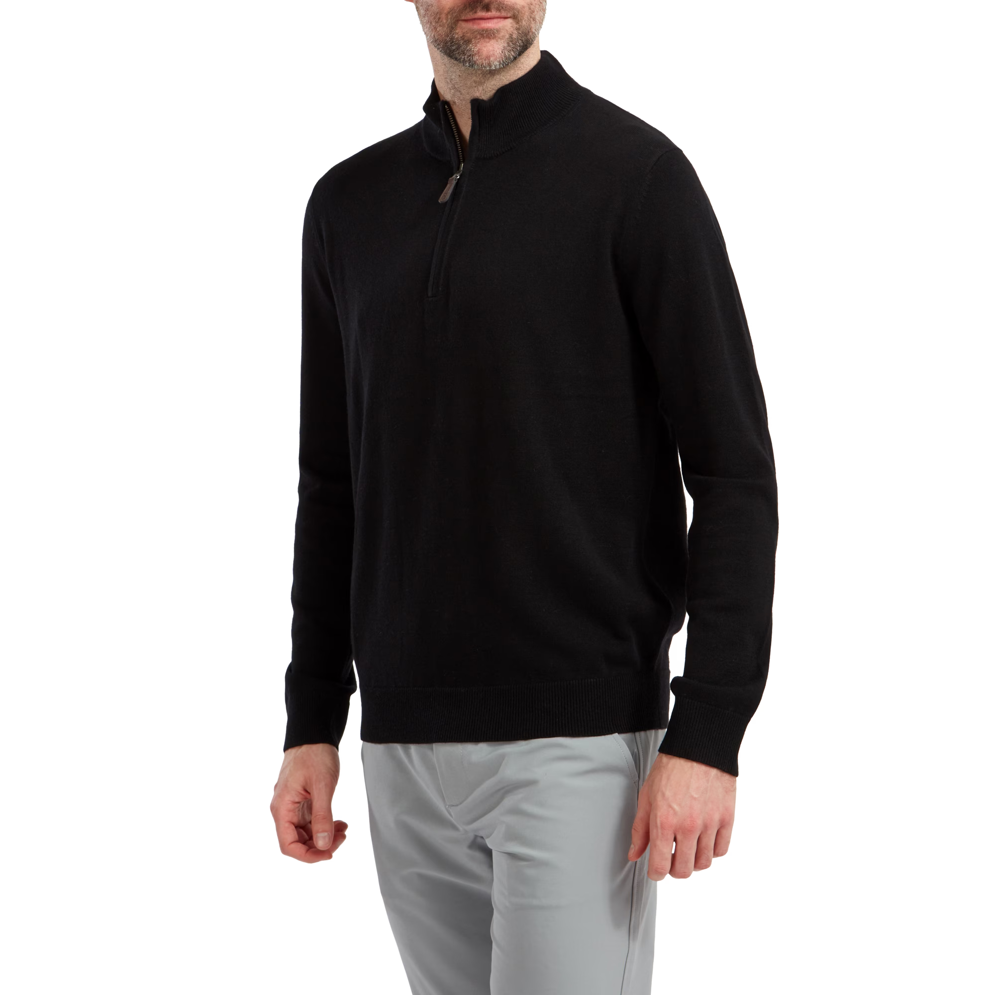 mens white half zip pullover